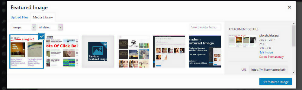 Setting Featured Image In Wordpress